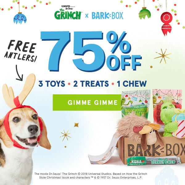 Read more about the article BarkBox Cyber Monday Coupon Code – $5 First Box + Free Extra Toys + Free Antlers!