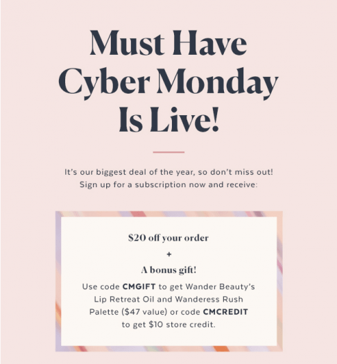 Read more about the article POPSUGAR Must Have Box Cyber Monday Sale – Save $20 + Get A Free Gift!