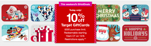Read more about the article Target 10% Off Gift Cards – TODAY ONLY