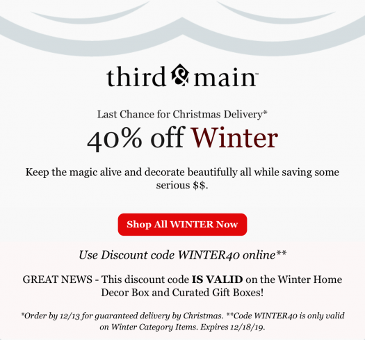 Read more about the article Third & Main Winter 2019 Box – Save 40%!