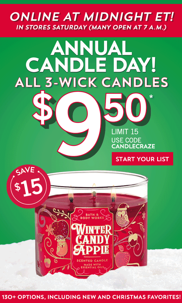 Bath & Body Works Candle Day is HERE!!!