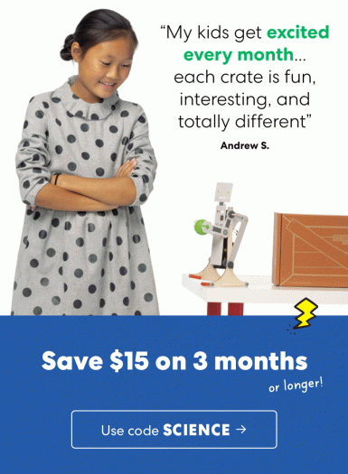 KiwiCo $15 Off 3+ Month Subscription!