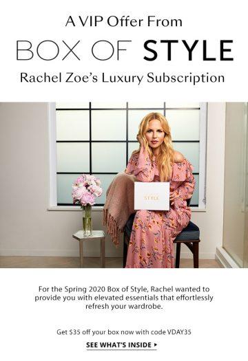Box of Style by Rachel Zoe Coupon Code - Save $35 off the Spring Box!