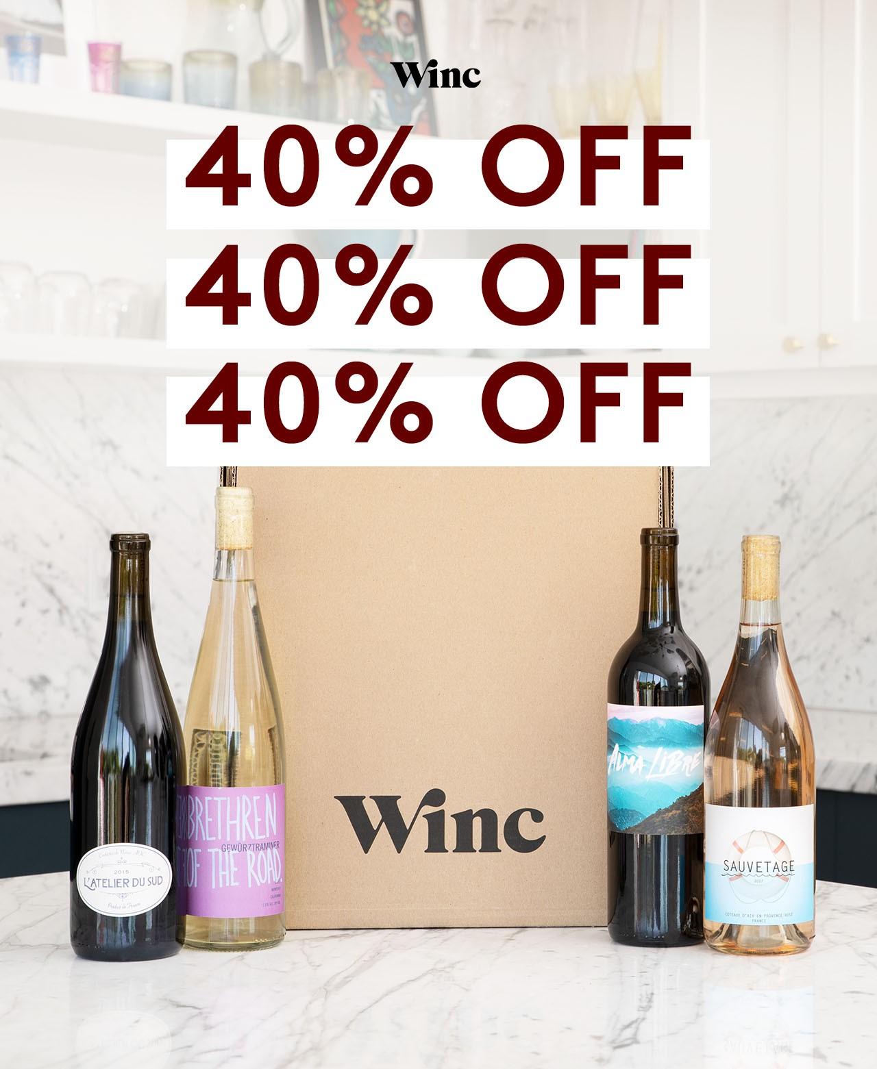 Winc Flash Sale – Save 40% Off First Month!