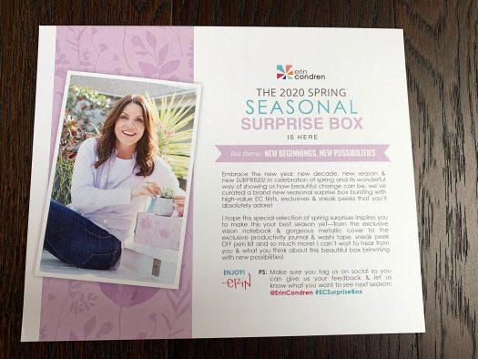 Erin Condren Seasonal Surprise Box Review - Spring 2020