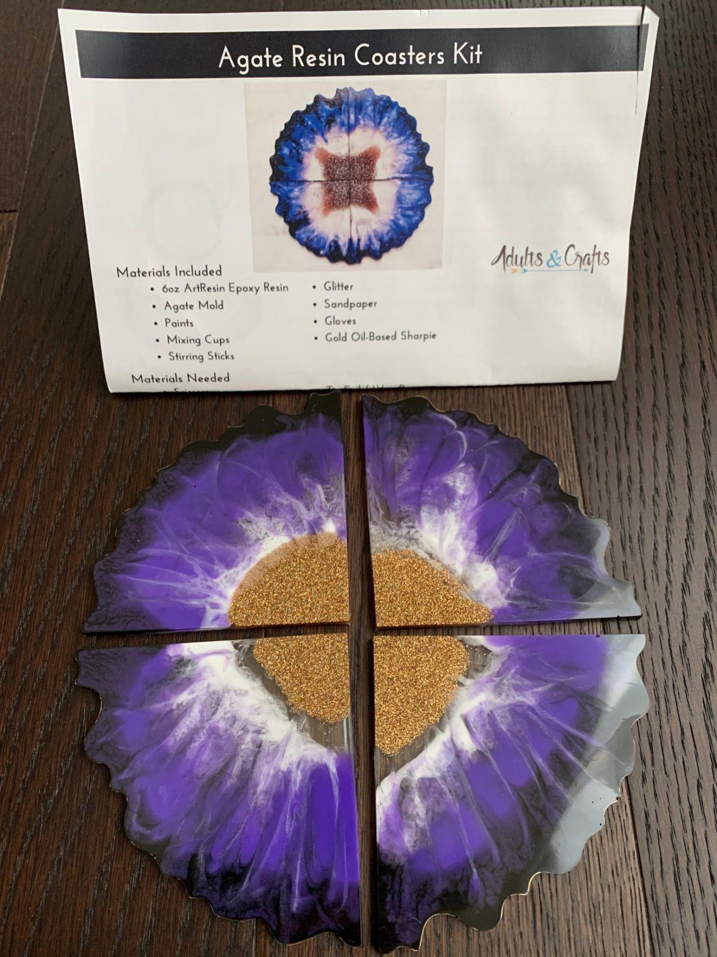 Adults & Crafts Review - Agate Resin Coasters Kit - Subscription Box  Ramblings