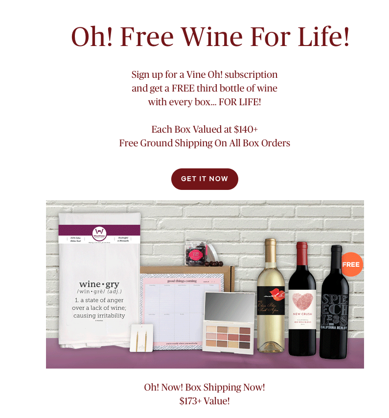 Vine Oh! Oh! La La! Box Coupon Code – Free Wine for Life