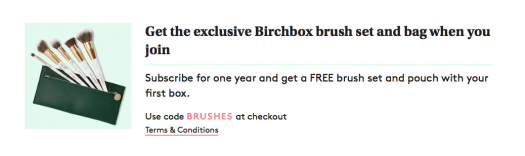 Birchbox Coupon Code - Free Brush Set with 6-Month Subscription
