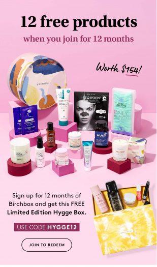 Birchbox Coupon Code – Free Limited Edition: How to Hygge Box with Annual Subscription