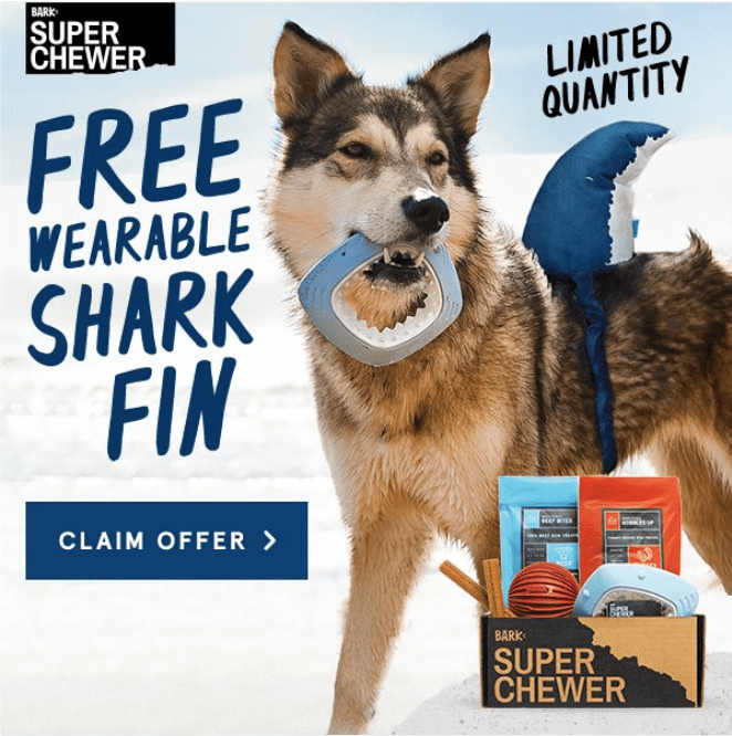 BarkBox Super Chewer Coupon Code - FREE Wearable Shark Fin