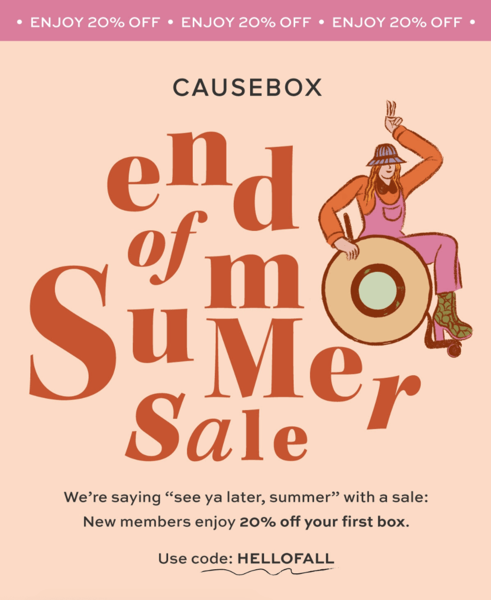 Read more about the article CAUSEBOX End of Summer Sale – Save 20%