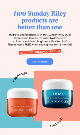 Read more about the article Birchbox Coupon Code – Free Sunday Riley Duo with 12-Month Subscription