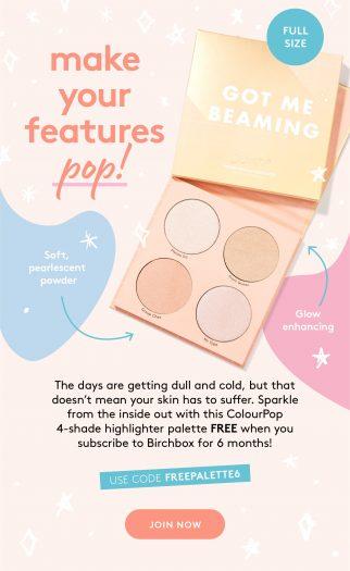 Read more about the article Birchbox – Free ColourPop Highlighter Palette with New 6-Month Subscription!