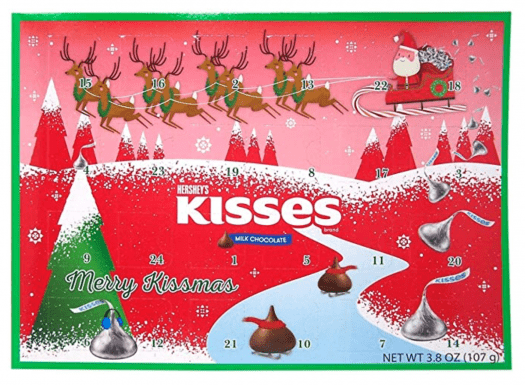 Hershey Milk Chocolate Kisses Candy Filled 2020 Christmas Advent Calendar