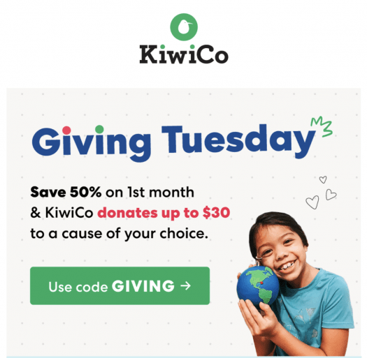 Read more about the article KiwiCo Giving Tuesday 50% Off Coupon Code + Up to $30 Donation!