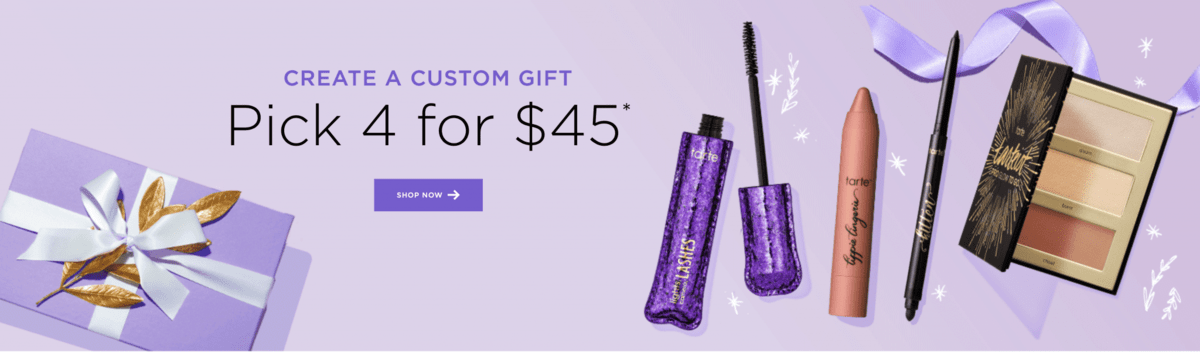 Read more about the article LASY DAY! tarte Create Your Own 4-Item Custom Kit for $45!