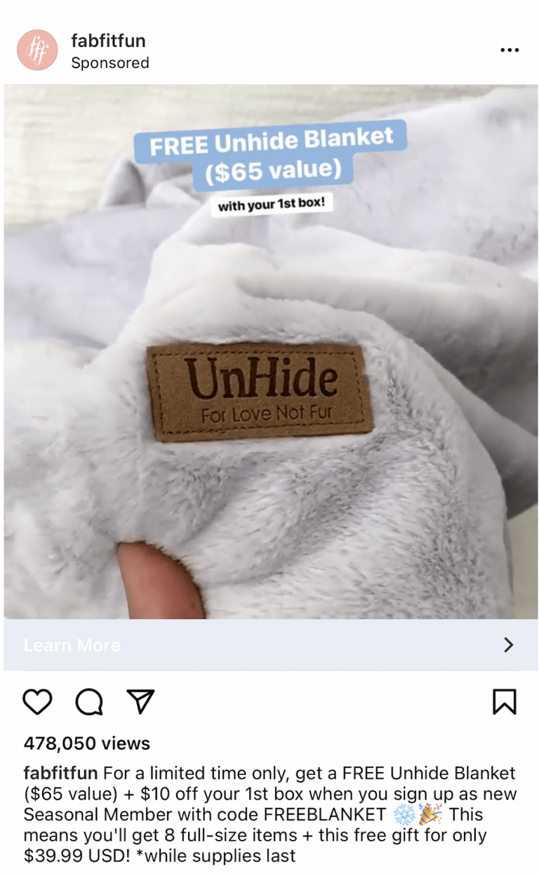 FabFitFun Coupon Code 10 Off + Free Unhide Blanket Subscription
