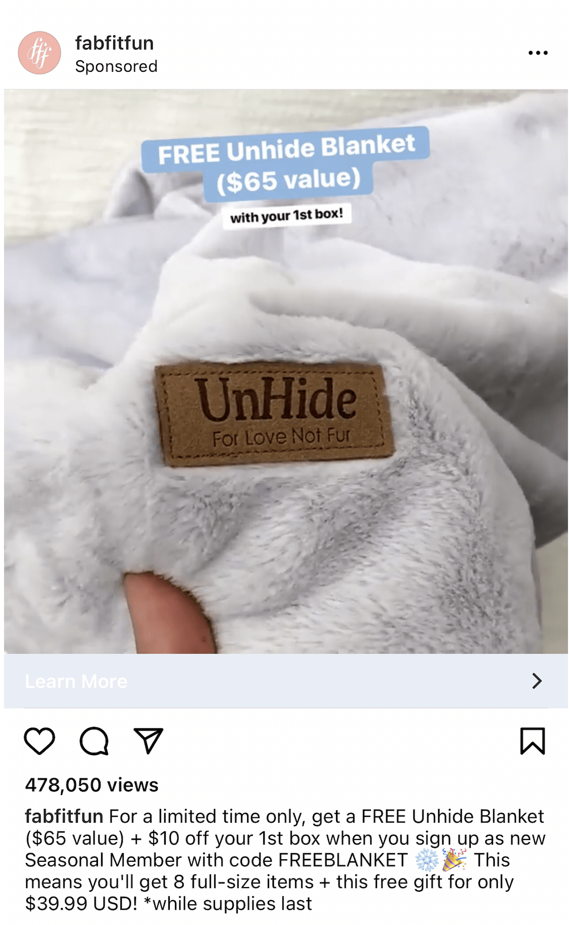 Read more about the article FabFitFun Coupon Code – $10 Off + Free Unhide Blanket