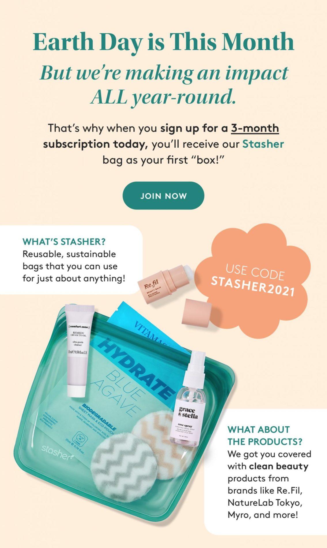 Birchbox Coupon Code – Start Your Subscription With The Stasher Bag!