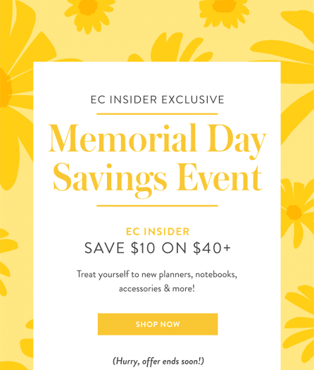 Erin Condren Memorial Day Sale – Save $10 Off $40!