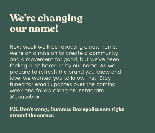 CAUSEBOX Name Changing - Coming Soon