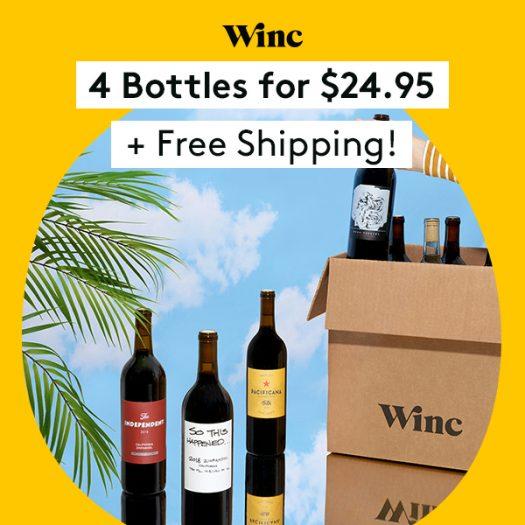 Winc Prime Day Sale – 4 Bottles for $25!