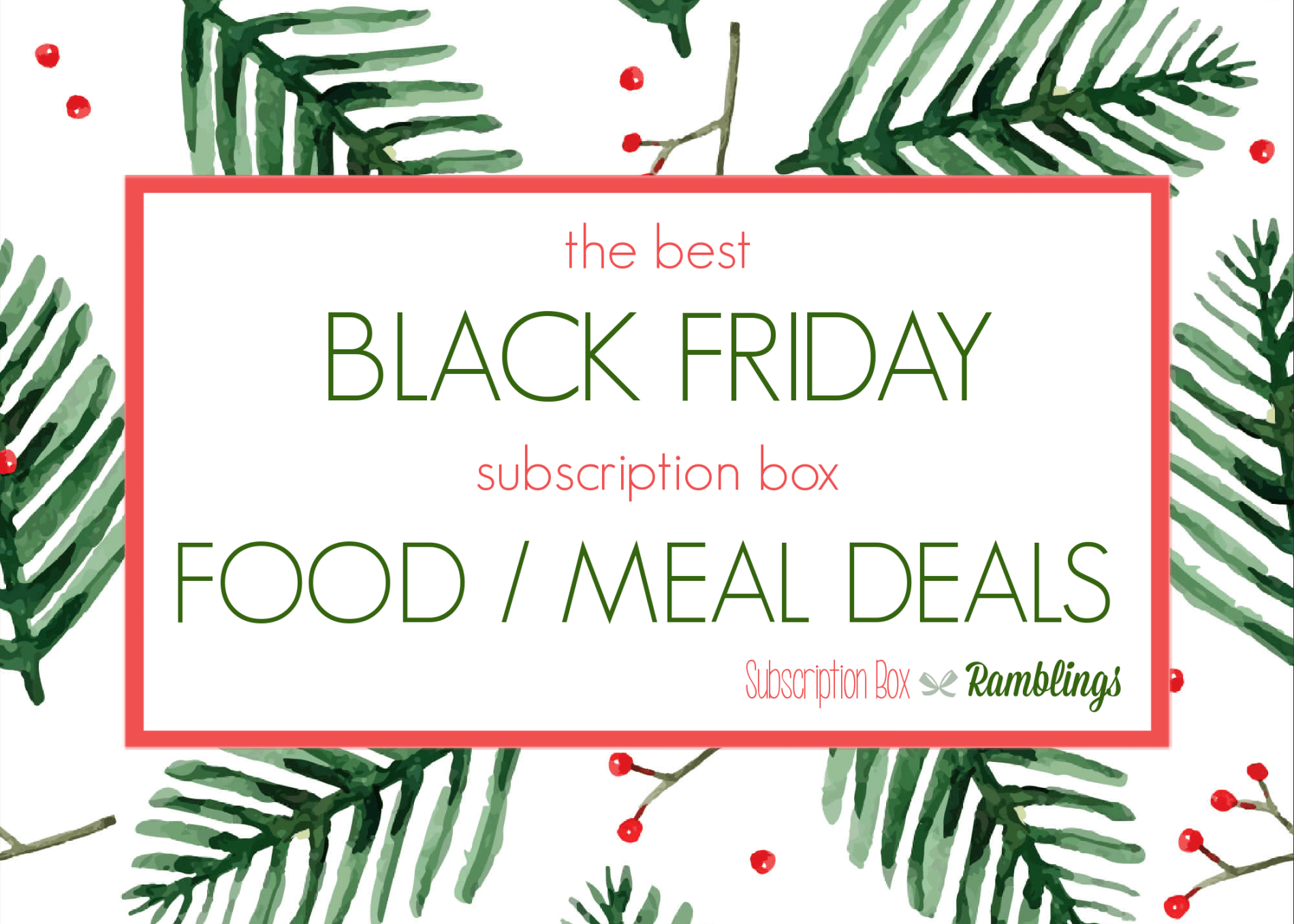 The Best Black Friday Subscription Box Deals on FOOD / MEAL Service Boxes!