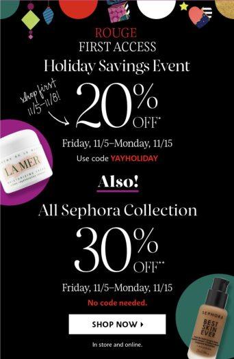 Read more about the article Sephora Rouge Holiday Savings Event Starts Now!
