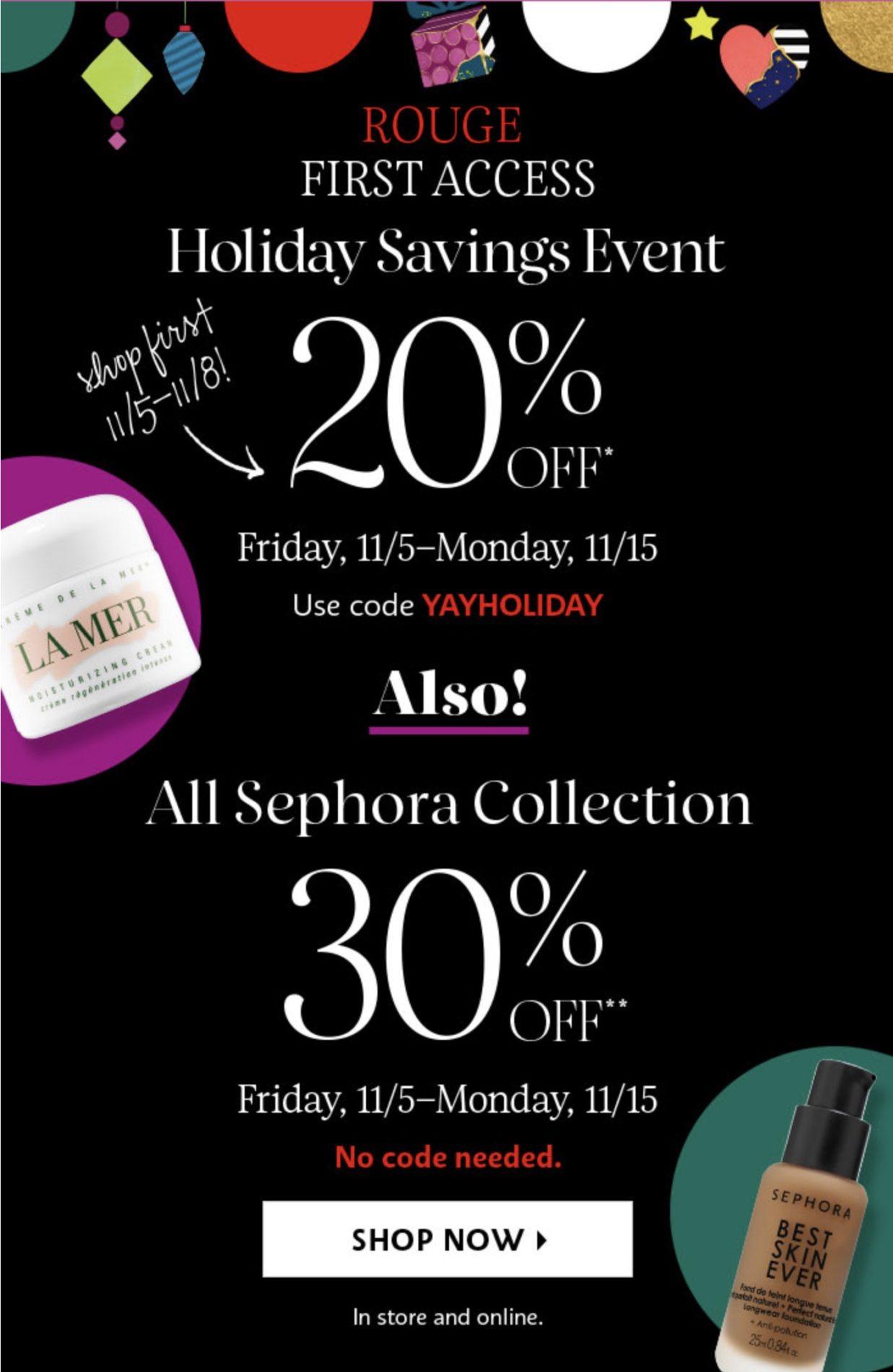 Sephora Rouge Holiday Savings Event Starts Now!