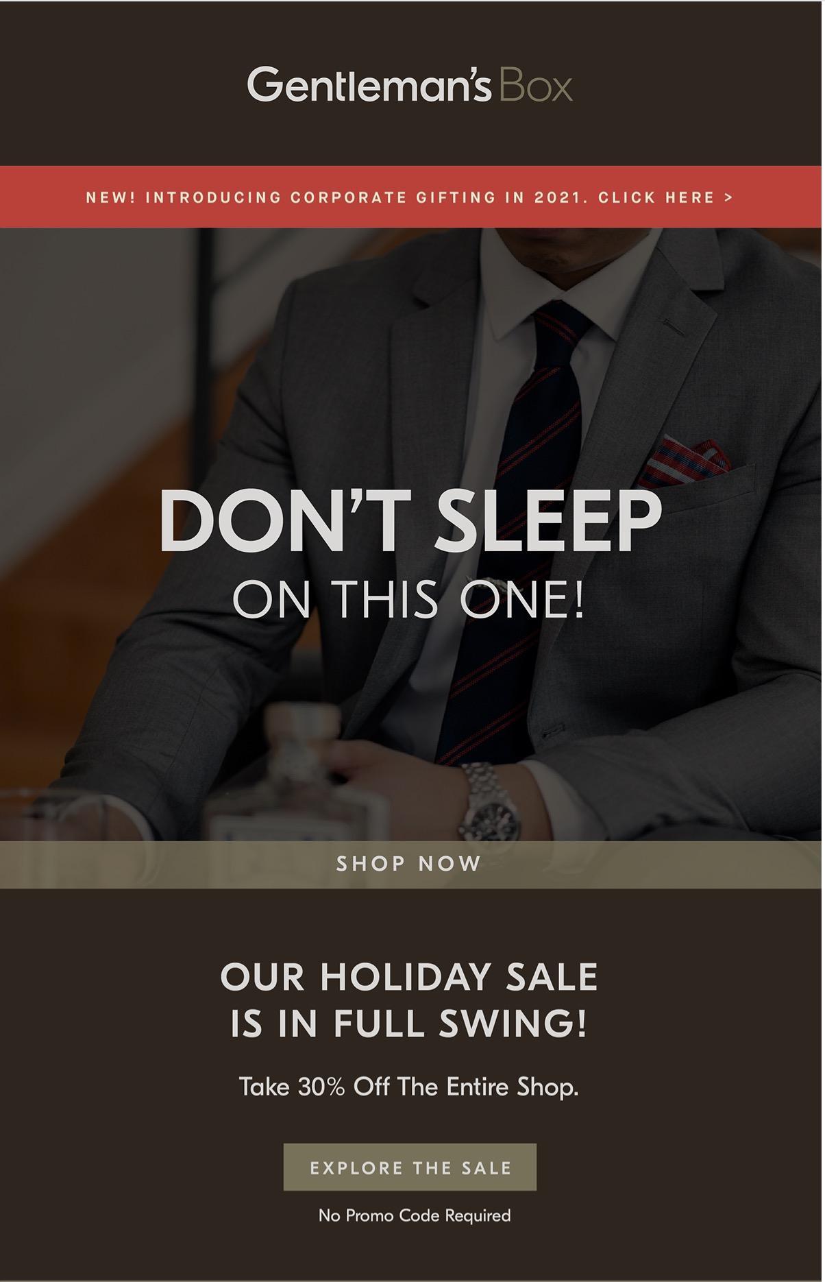 Gentleman’s Box Holiday Sale – Save 30%!