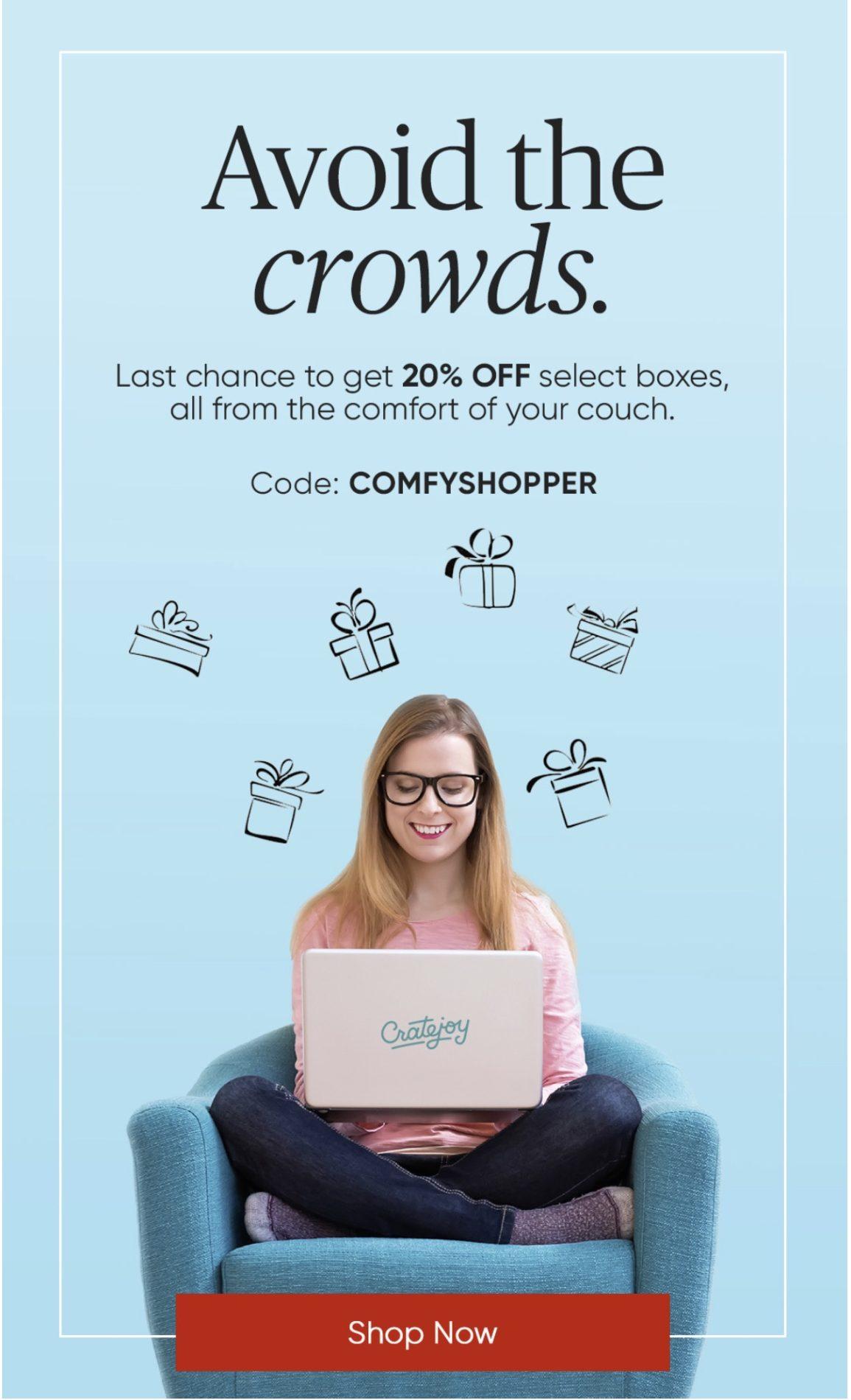 Read more about the article Cratejoy Couch Shopper Sale – Save 20% Off Subscriptions!