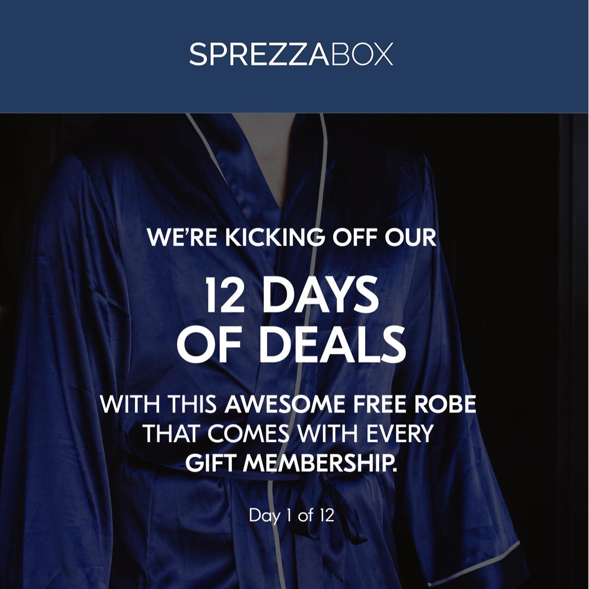 Read more about the article SprezzaBox 12 Days of Deals – Day 1 (Free Robe)