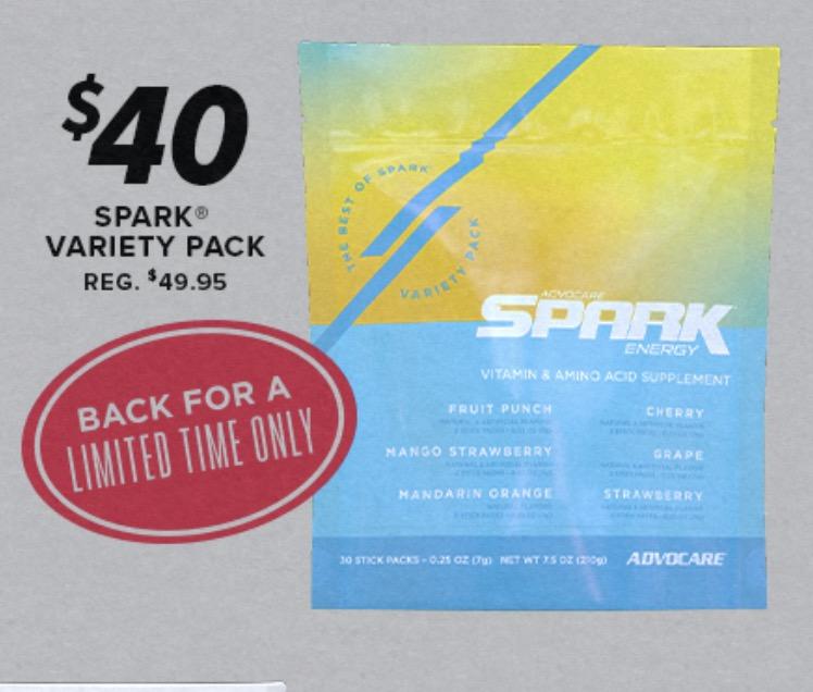 Advocare Cyber Monday Sale – Spark Variety Pack!!!!
