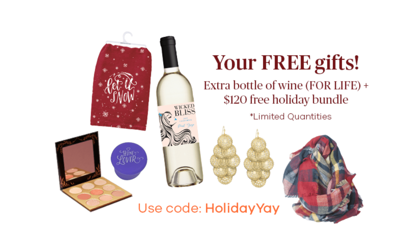 Vine Oh! Oh! Ho! Ho! Holiday Box Sale – Bonus Bottle of Wine + FREE Holiday Bundle!