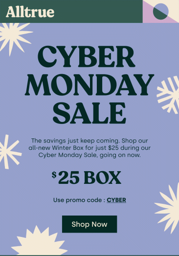 Alltrue Black Cyber Monday - Save 50% off the Winter Box