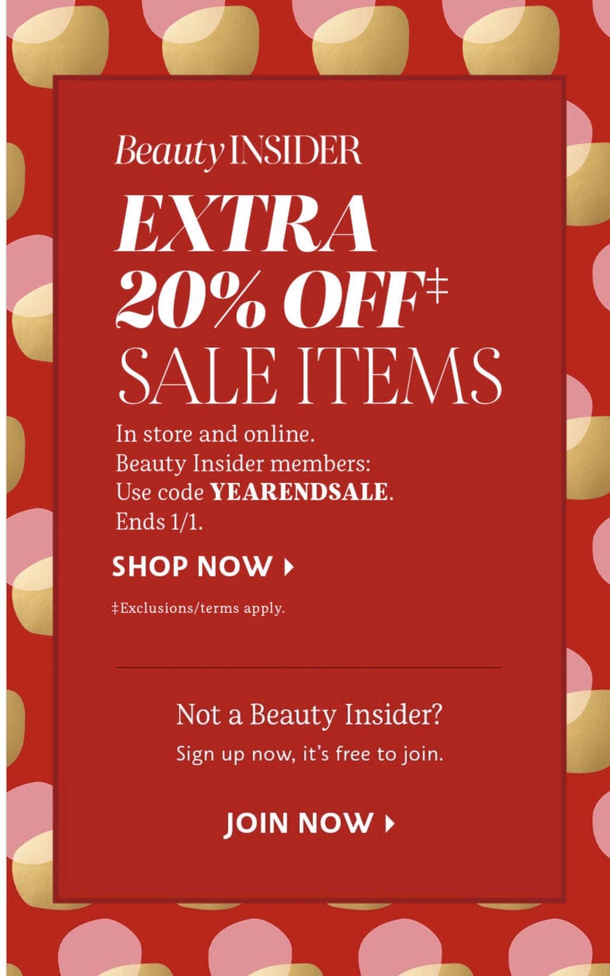 Sephora Sale – Save An Additional 20% Off Sale items!