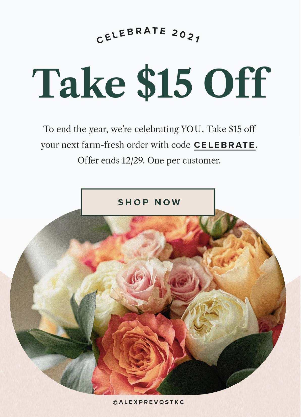 The Bouqs Coupon Code – Save $15
