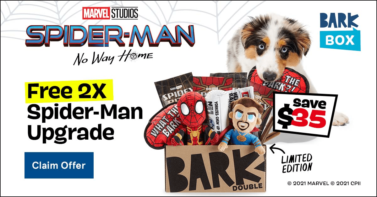 BarkBox Coupon Code – Double Your First Box Free + Spiderman Themed Box!