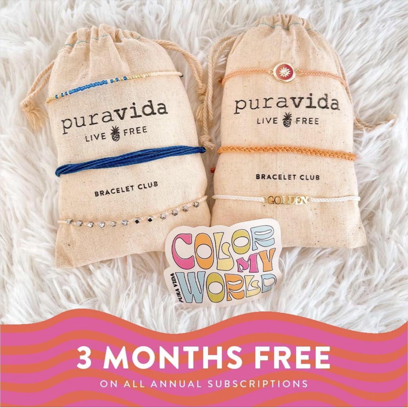 Pura Vida Sale – Get 3 FREE Months with an Annual Club Subscription
