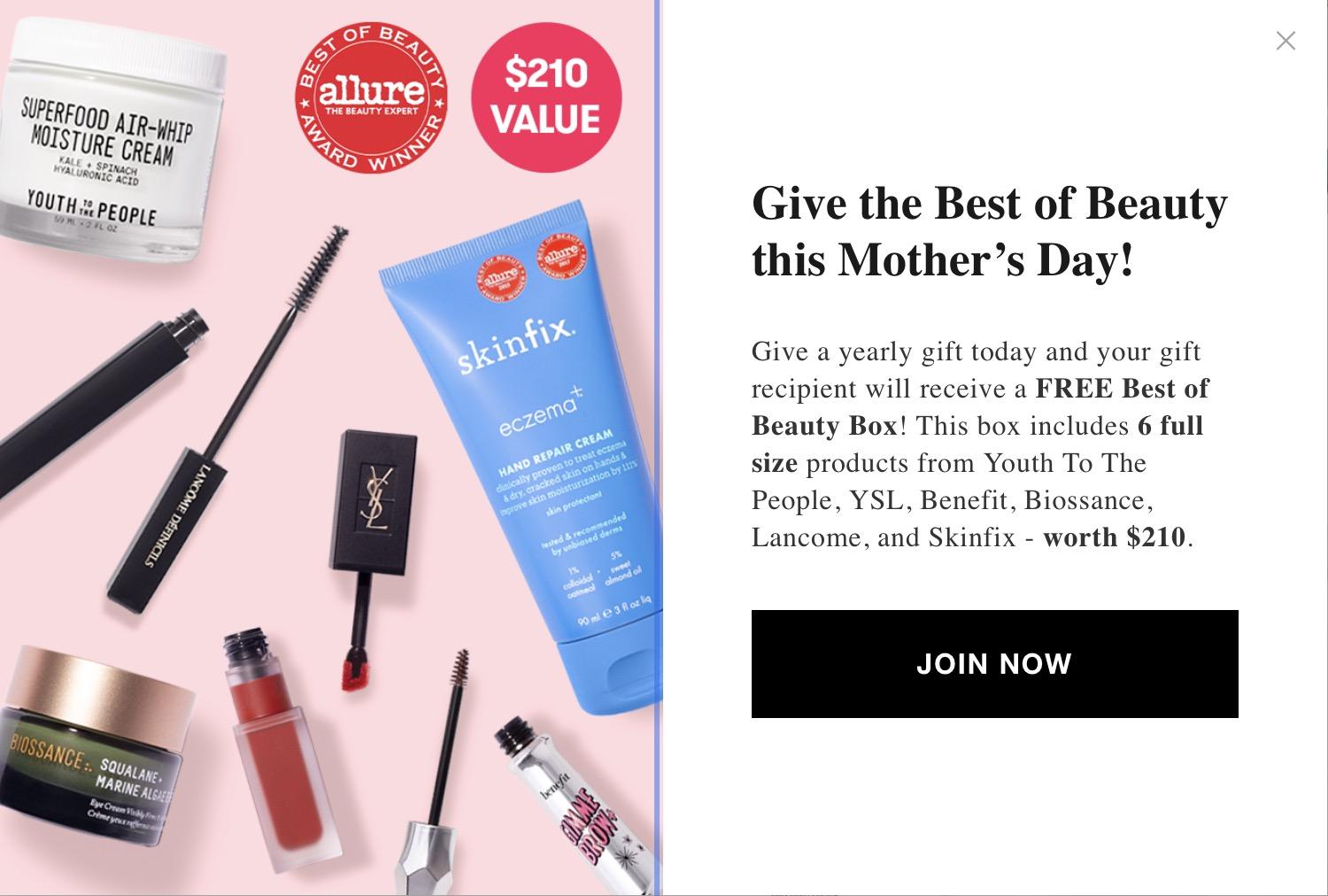 Allure Beauty Box Mother’s Day Sale – Free Bonus Box with New Subscription
