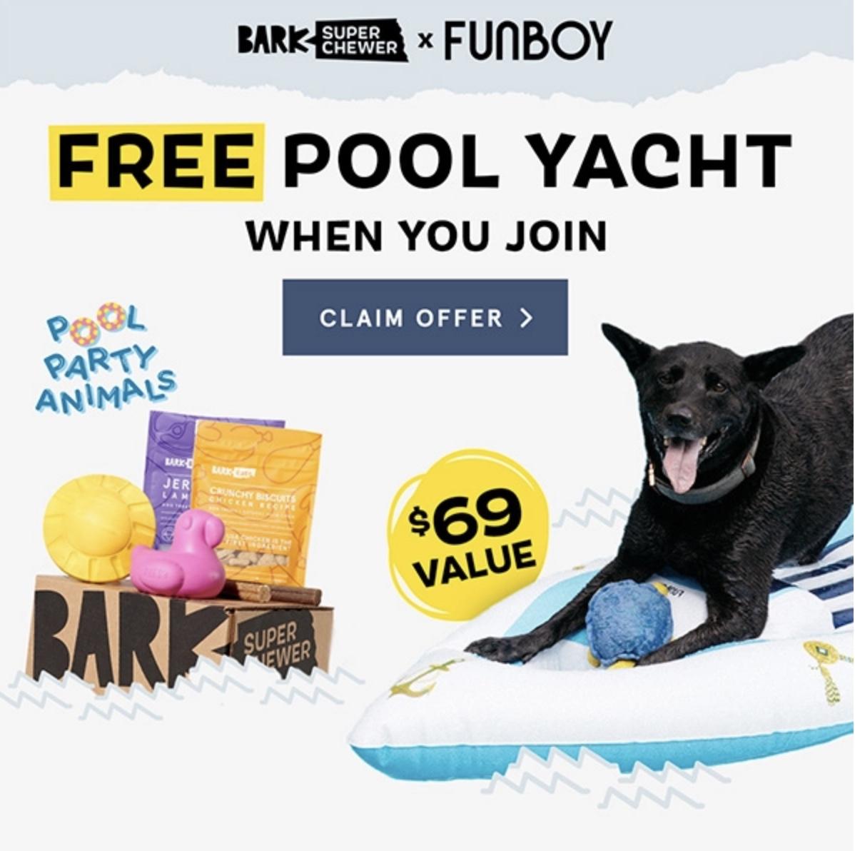 Read more about the article BarkBox Super Chewer Coupon Code – FREE FREE Funboy Pool Yacht ($69 value)