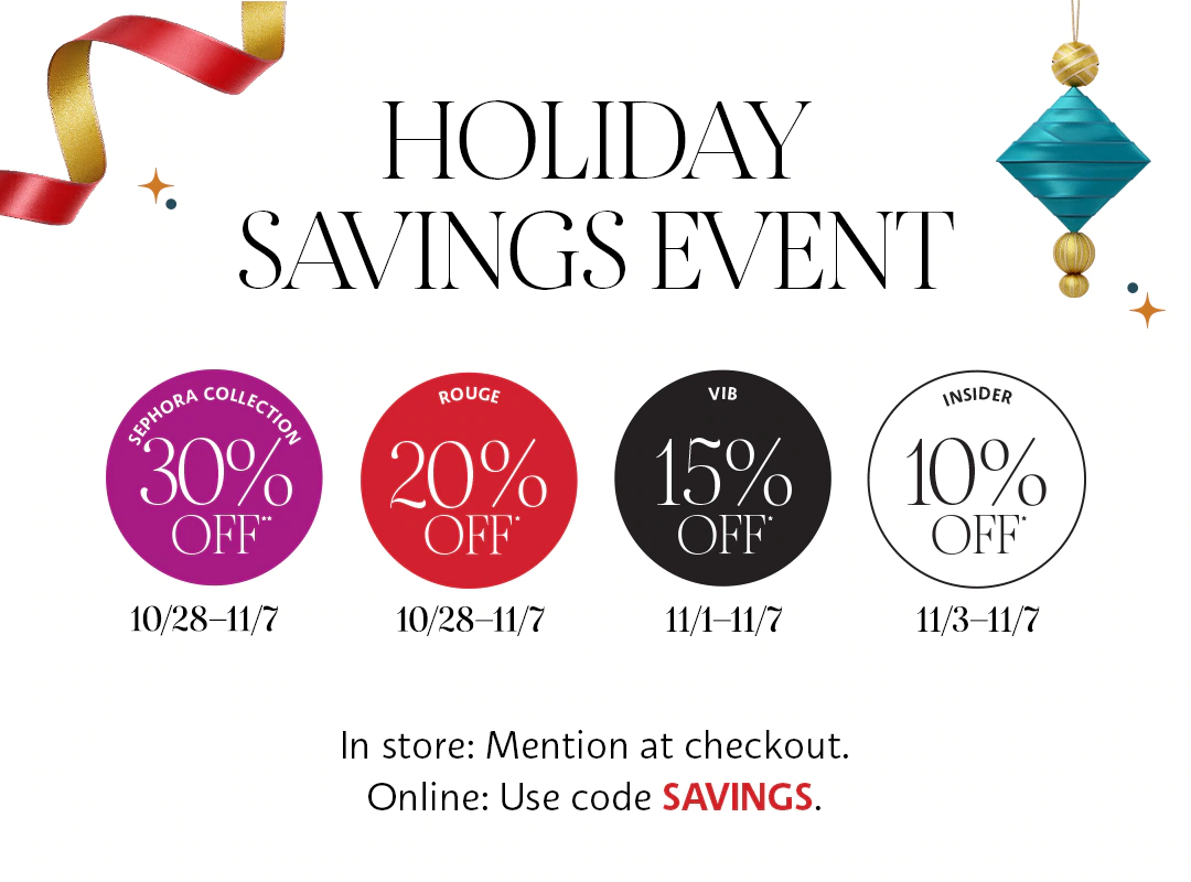Read more about the article Sephora Holiday Savings Event – Save Up to 30% Off