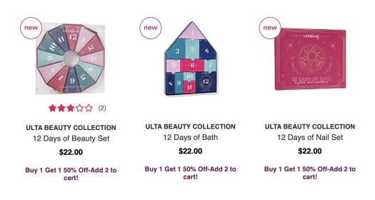 Read more about the article Ulta Advent Calendar 12 Days of Beauty, Bath & Nail Sets – Buy 1, Get 1 50% Off