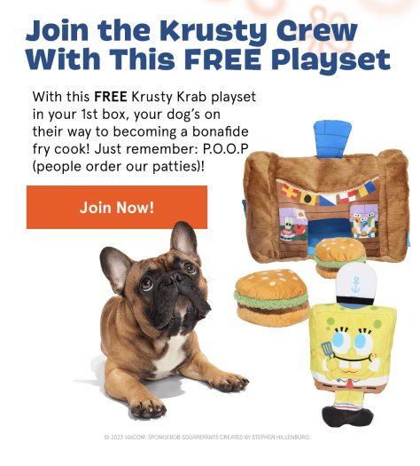 Read more about the article BarkBox Coupon Code: FREE Krusty Krab Playset