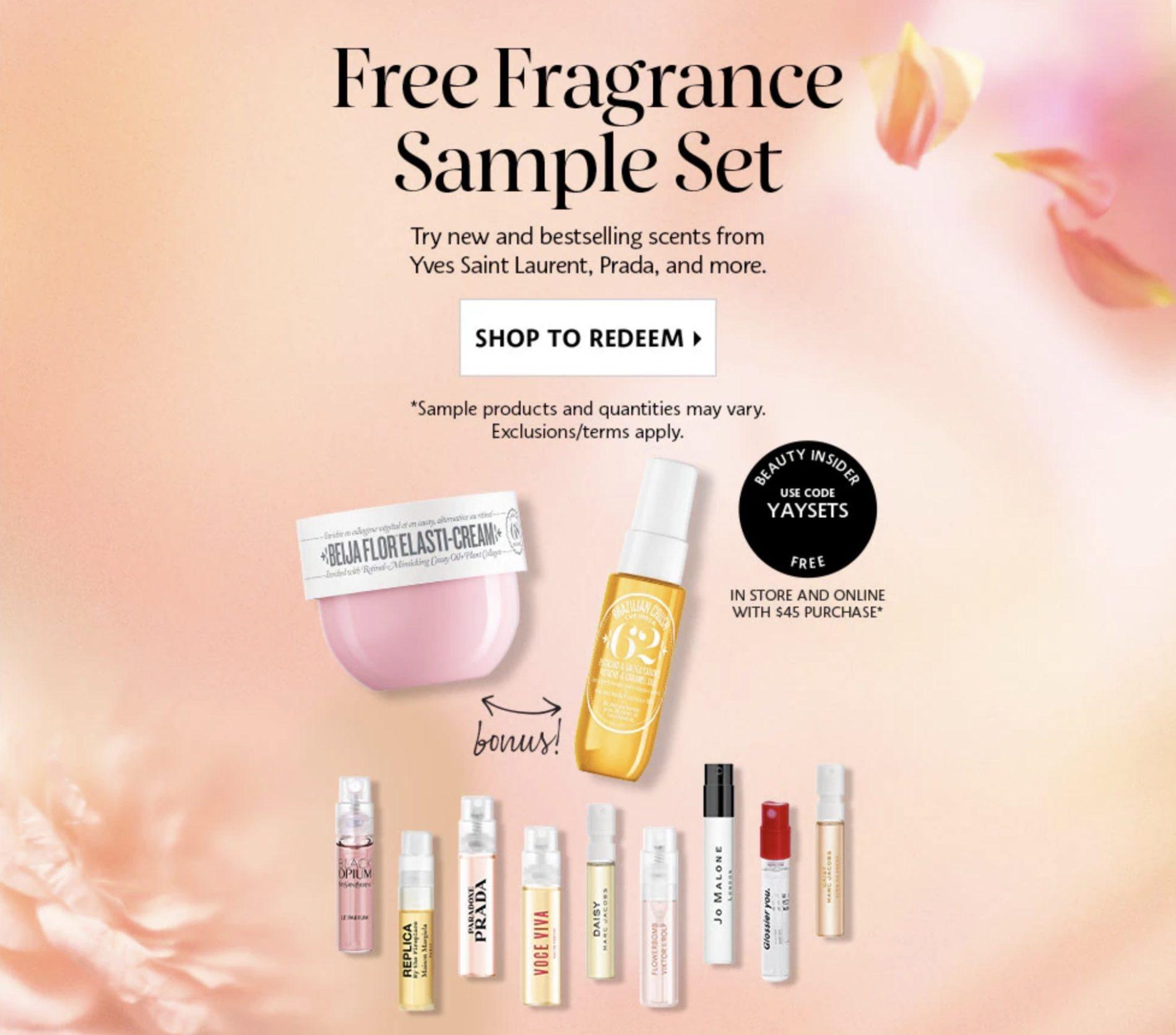 Read more about the article Sephora: Free Fragrance Sample Set with $45+ Purchase