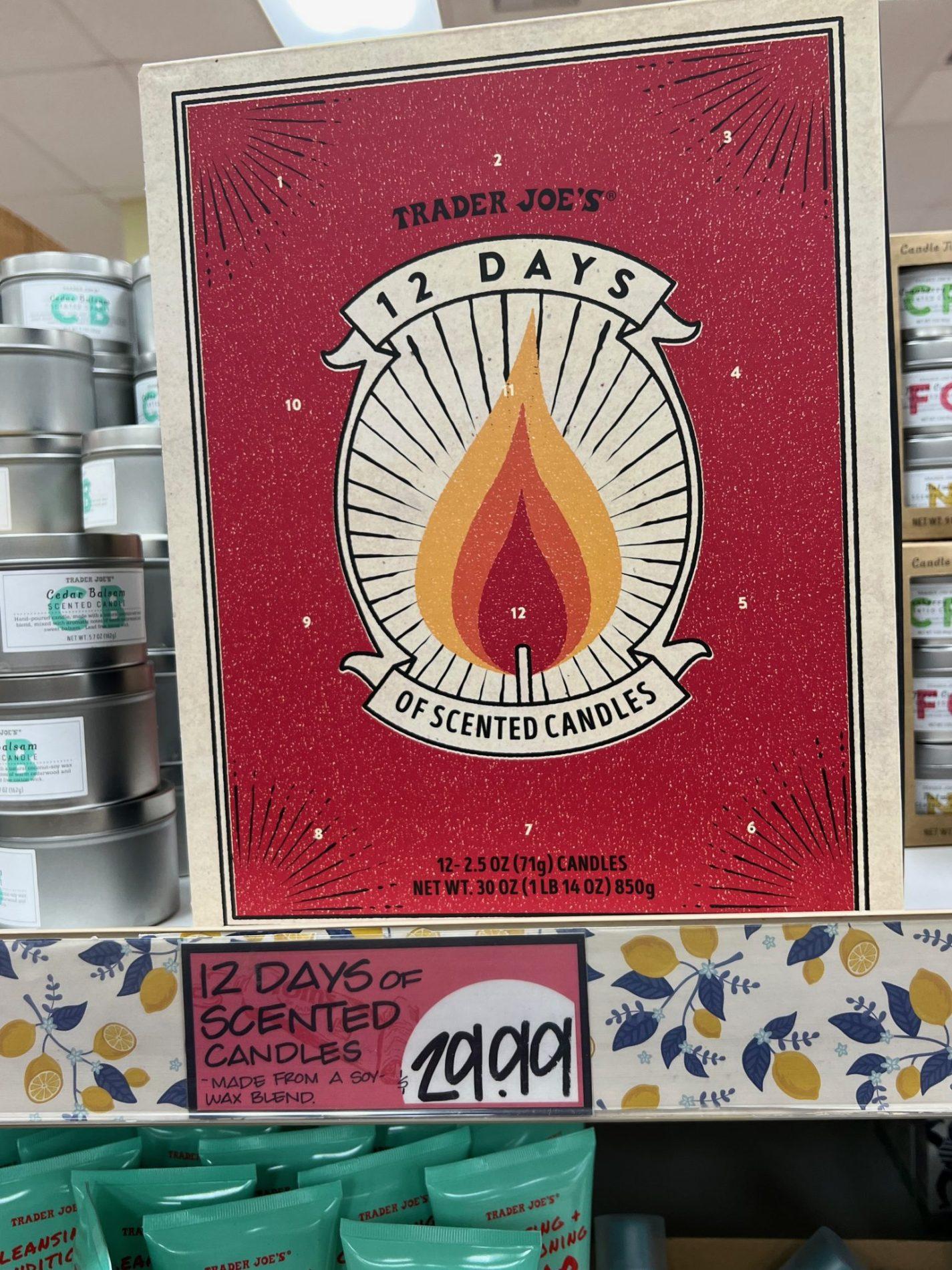 Trader Joe's 12 Days of Scented Candles 2023 Advent Calendar