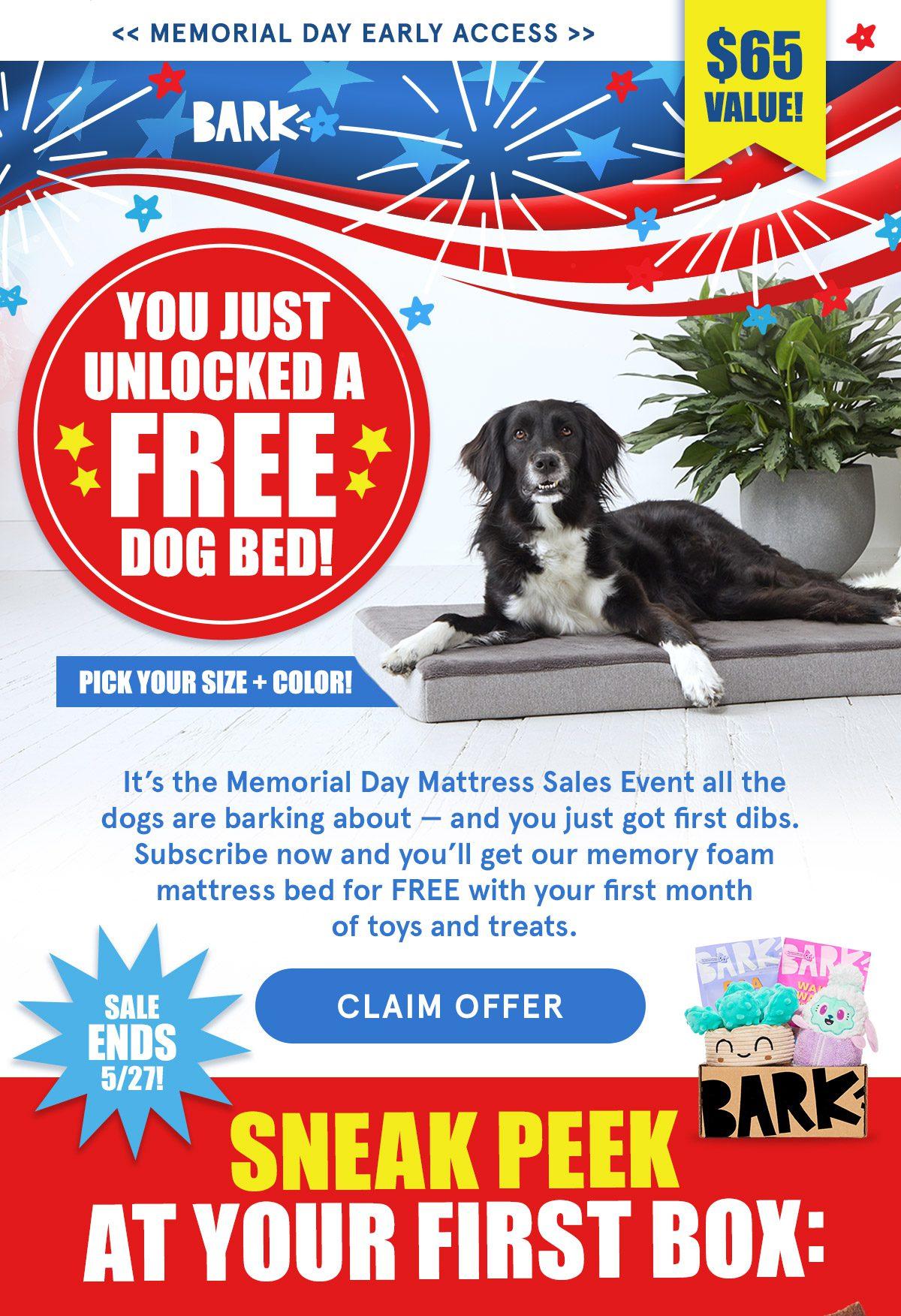 Read more about the article Barkbox Memorial Day Sale – FREE Dog Bed with Multi-Month Subscription!