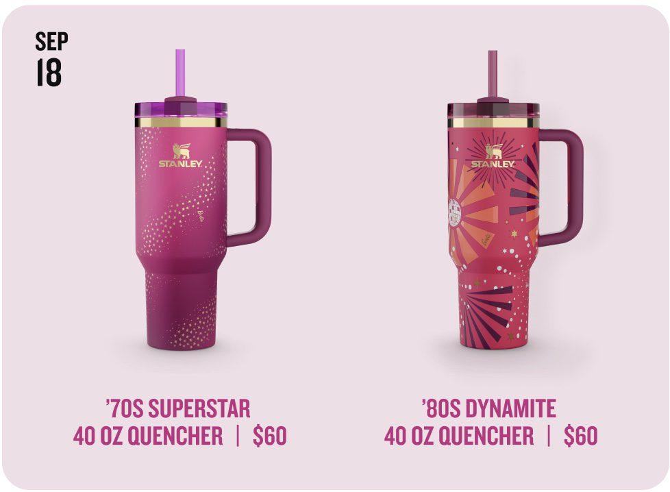 Read more about the article ’70s Superstar and ’80s Dynamite – Individual Barbie x Stanley Dream Quencher Tumblers – Now Available