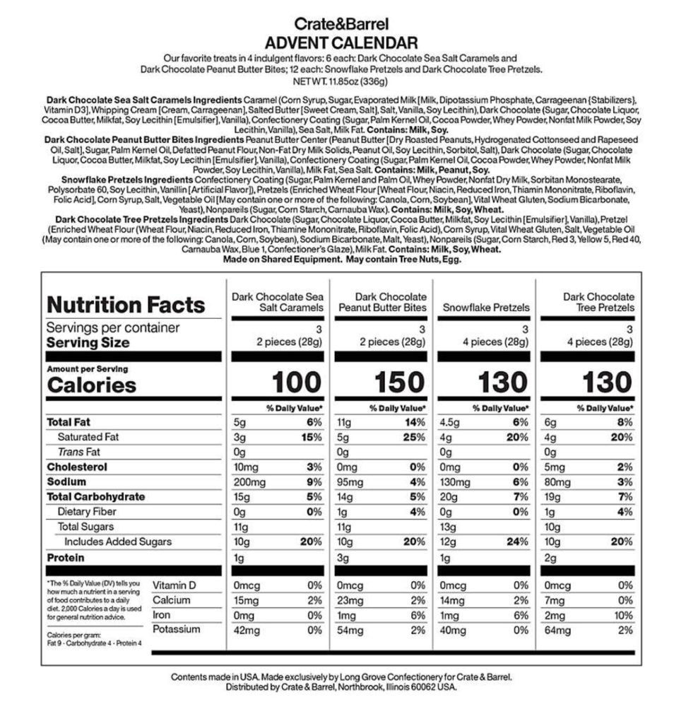 Best of Crate & Barrel Holiday Candy Advent Calendar Subscription Box