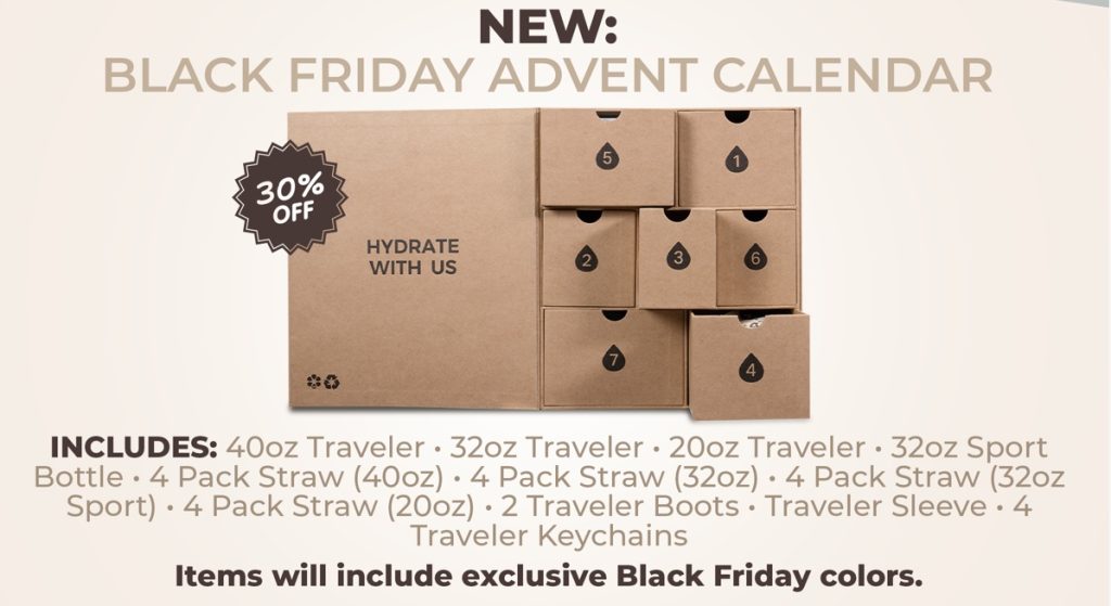 Hydrojug Black Friday Advent Calendar Coming 11/28/24 at 5pm PST